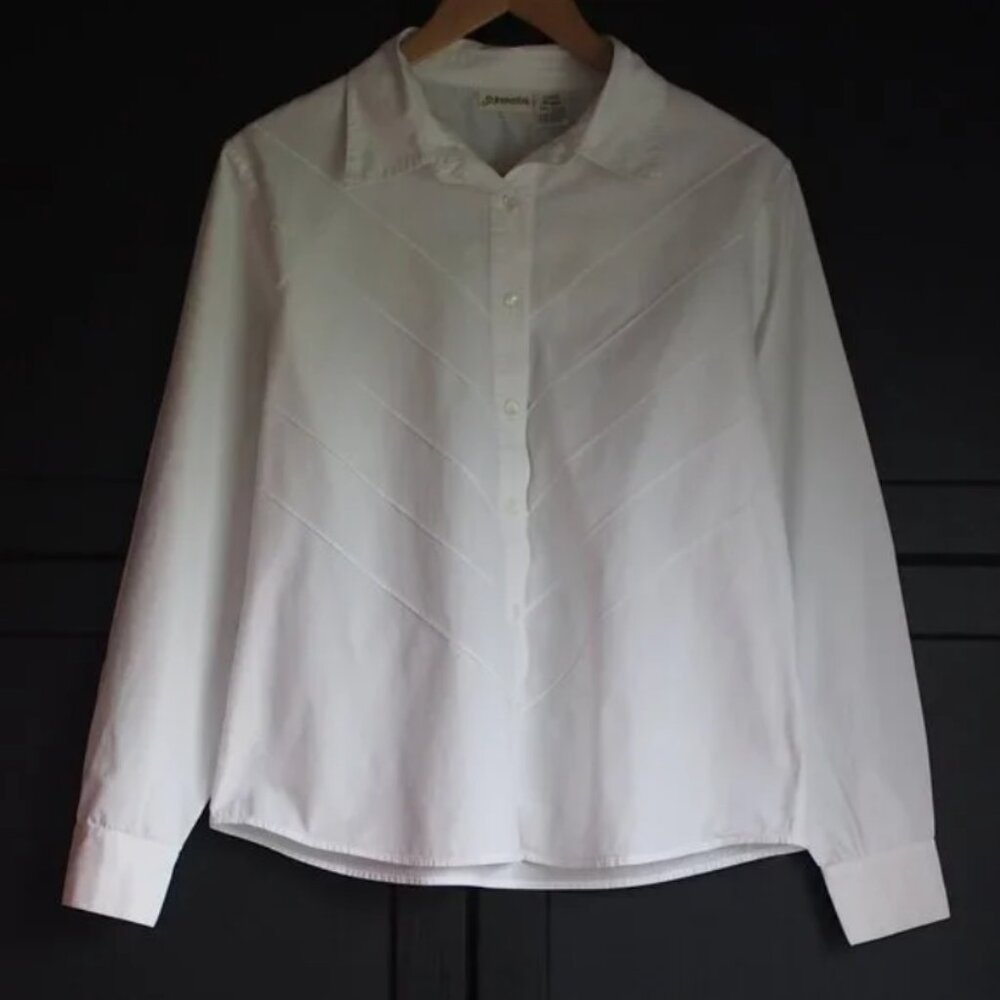 St. John's Bay | 100% Cotton Long Sleeve White Cotton Shirt